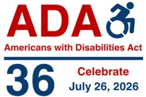 ADA 36 anniversary logo celebrate July 26, 2026