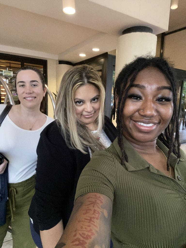 Selfie of three women